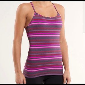 Lulu lemon athletica power y tank pink striped
